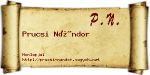 Prucsi Nándor névjegykártya